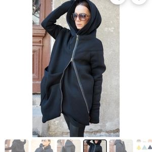 Long black heavy cozy sweater/jacket